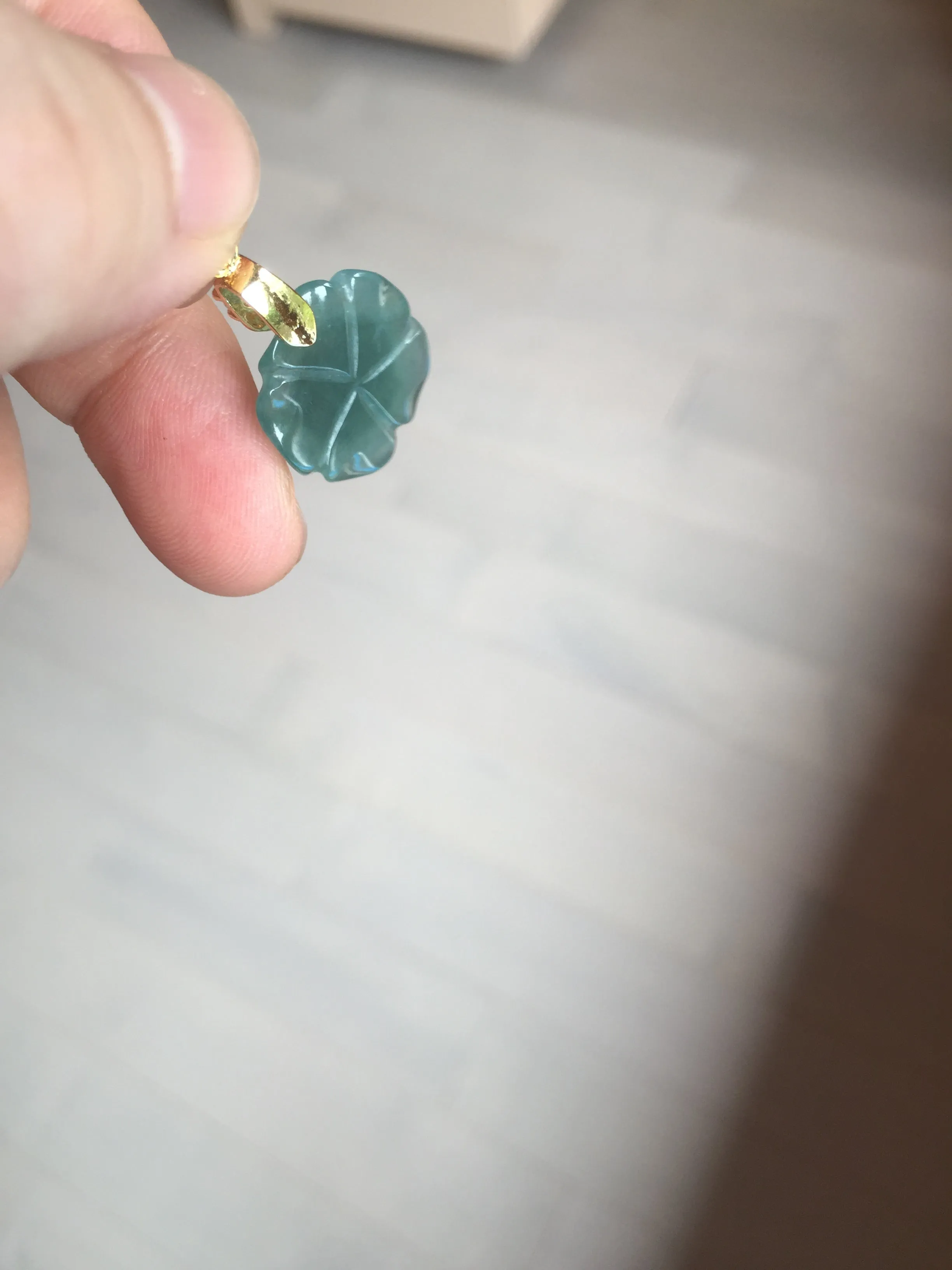 100% Natural blue green gray Guatemala jadeite Jade flower pendant group AR113