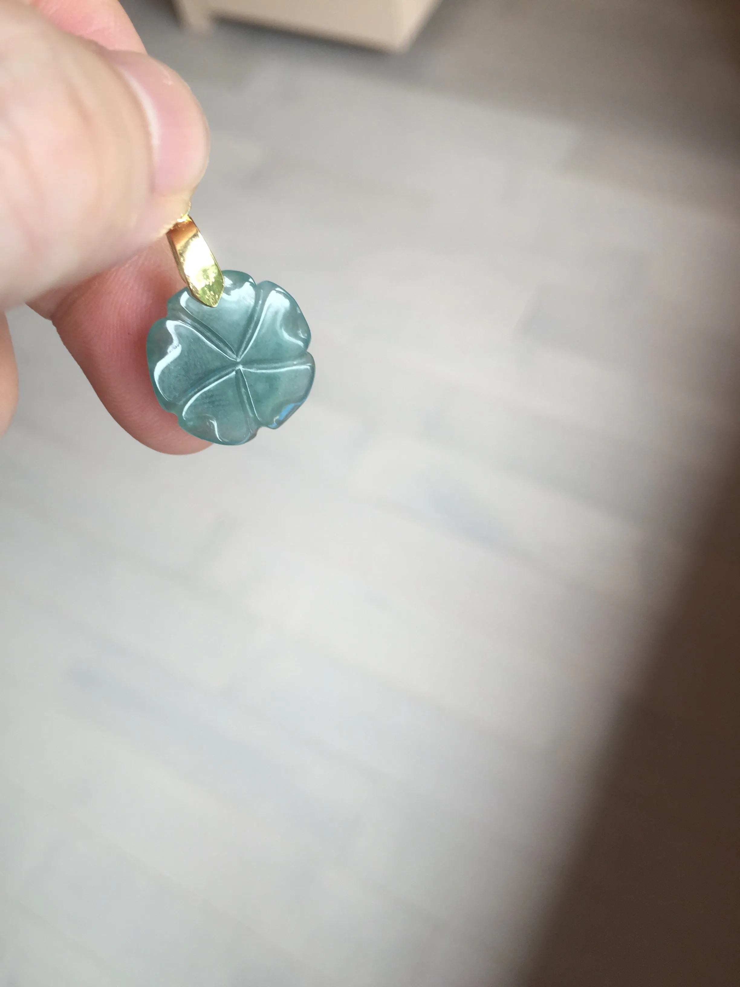 100% Natural blue green gray Guatemala jadeite Jade flower pendant group AR113