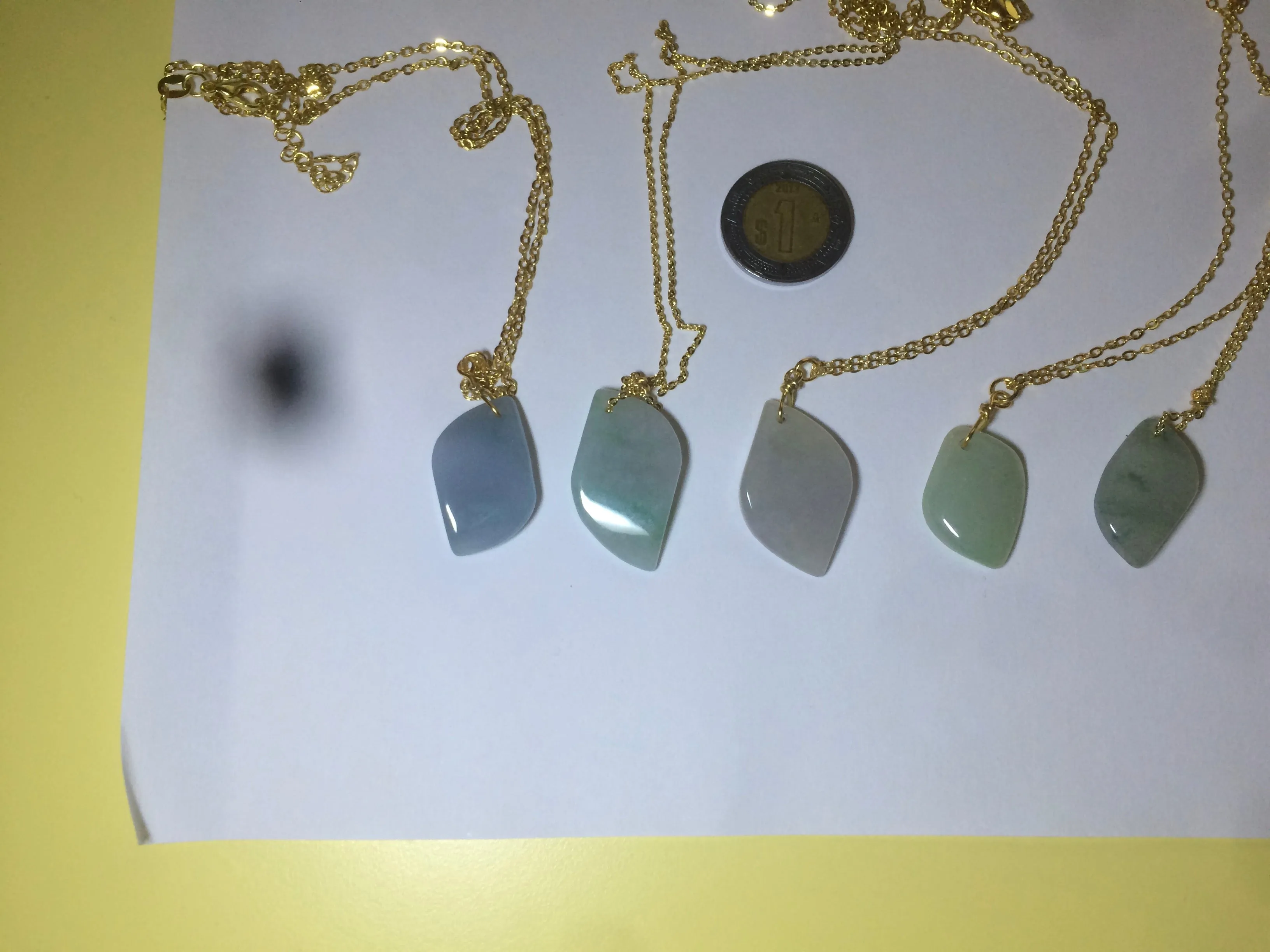 100% natural type A jadeite jade icy Willow leaves pendants SN (Clearance item)