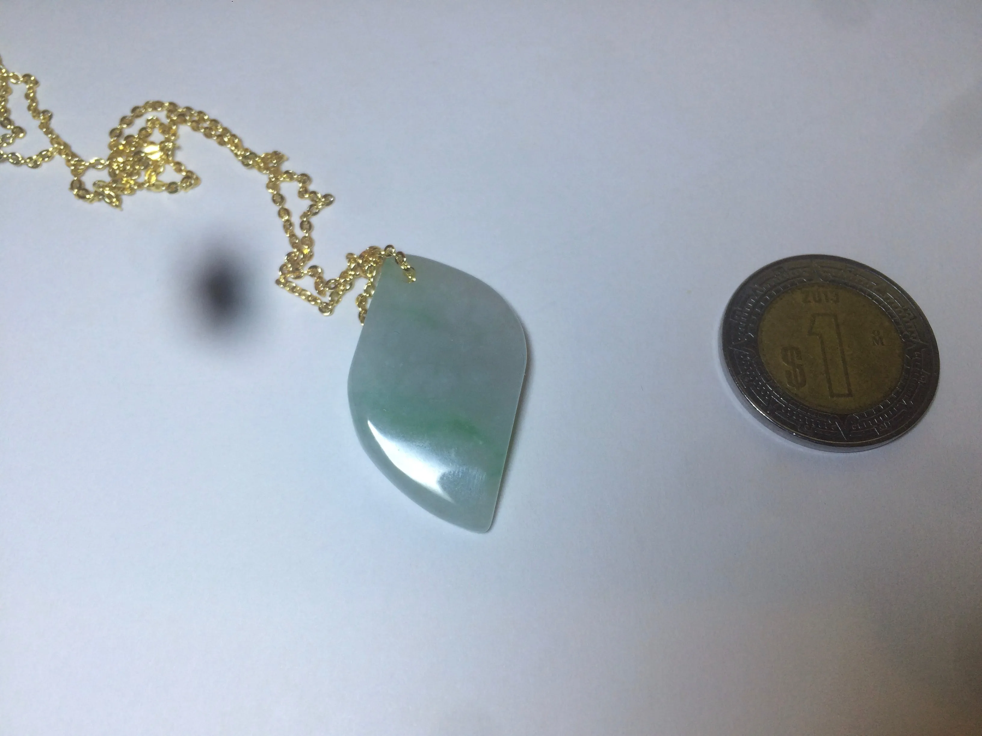 100% natural type A jadeite jade icy Willow leaves pendants SN (Clearance item)