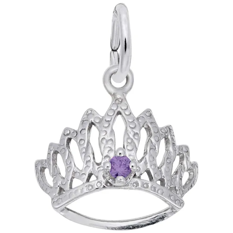 14 KT TIARA W/BIRTHSTONE-FEB
