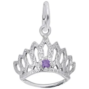 14 KT TIARA W/BIRTHSTONE-FEB