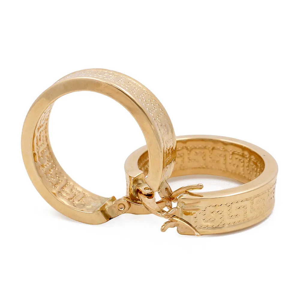 14K Yellow Gold Fashion Women's Hoop Earrings
