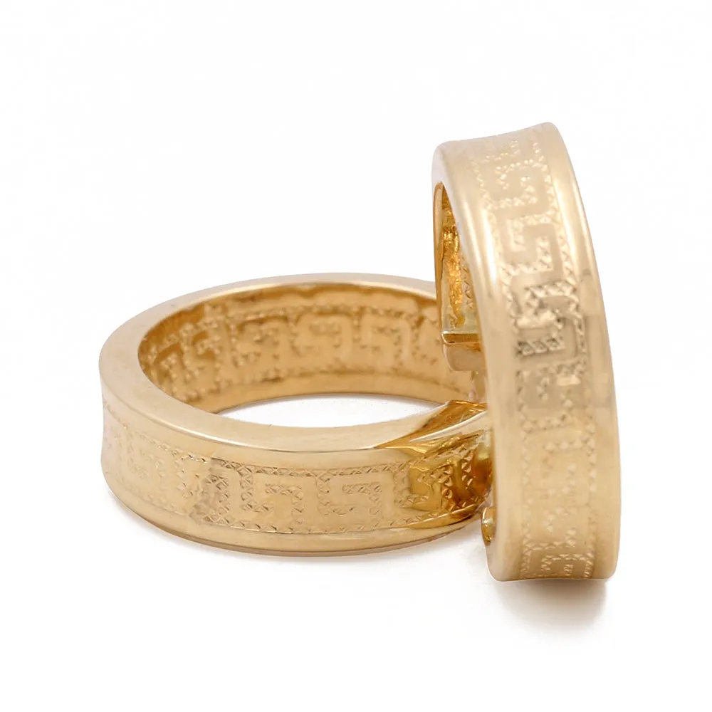 14K Yellow Gold Fashion Women's Hoop Earrings