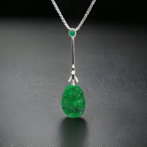Aristocrat 4.83 cttw Carved Jade and Diamond Pendant 11612