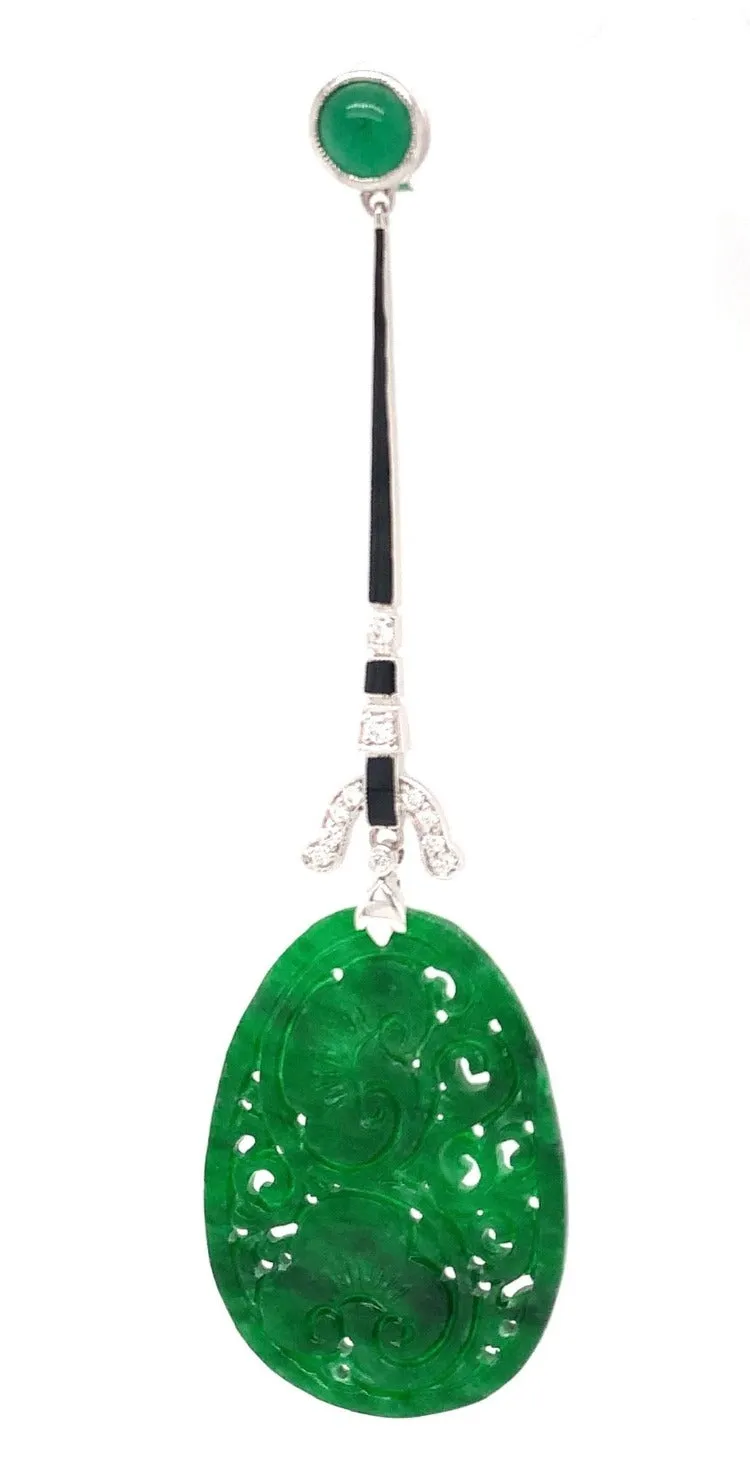 Aristocrat 4.83 cttw Carved Jade and Diamond Pendant 11612