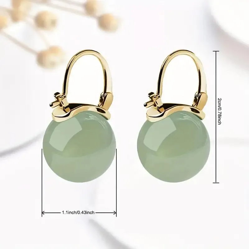 Artificial Jade Temperament Earrings