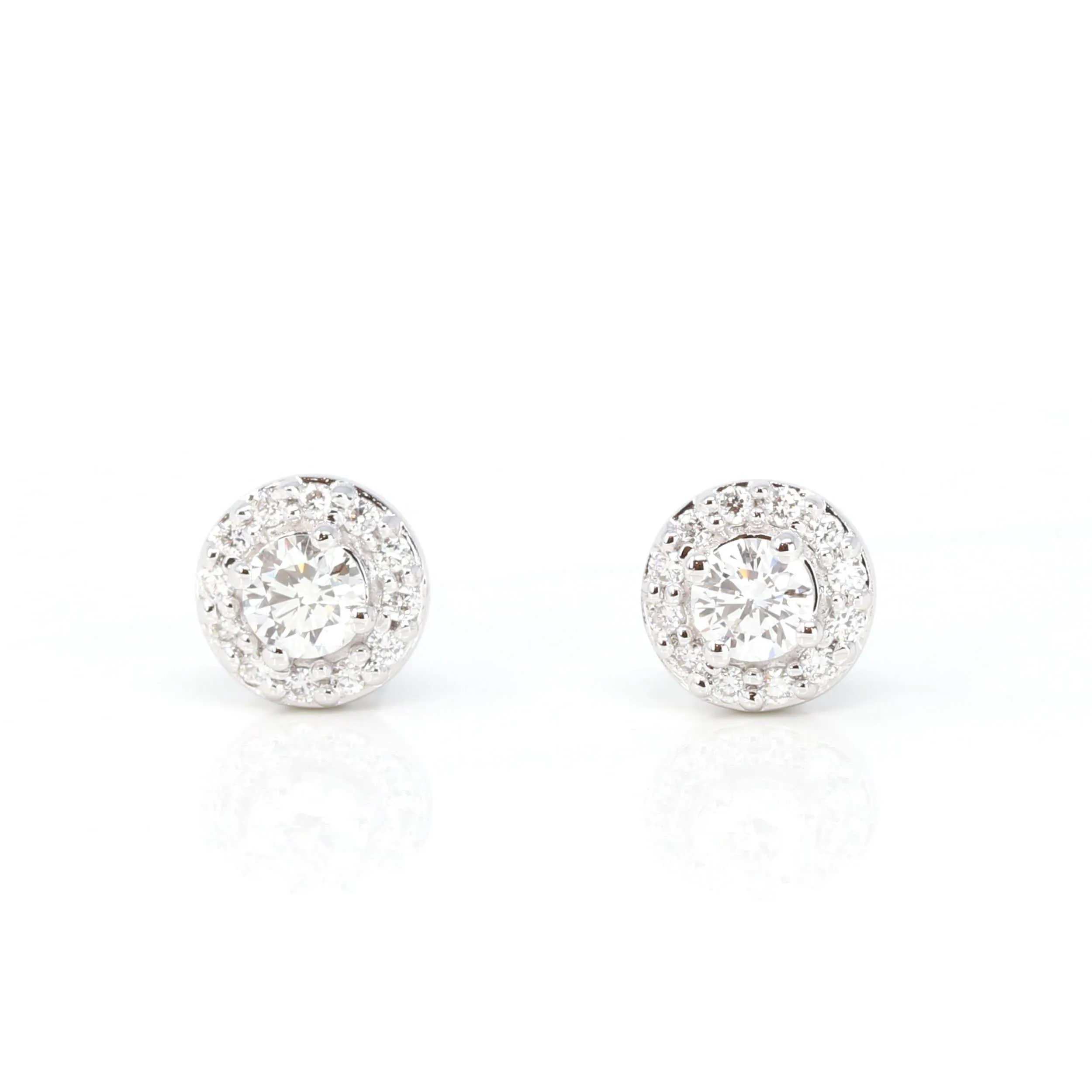 Baikalla™ 14k Classic White Gold Natural Diamond Earrings