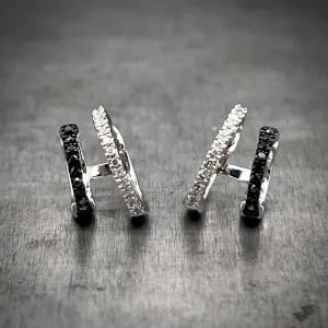 Black Diamond Hoop Huggies