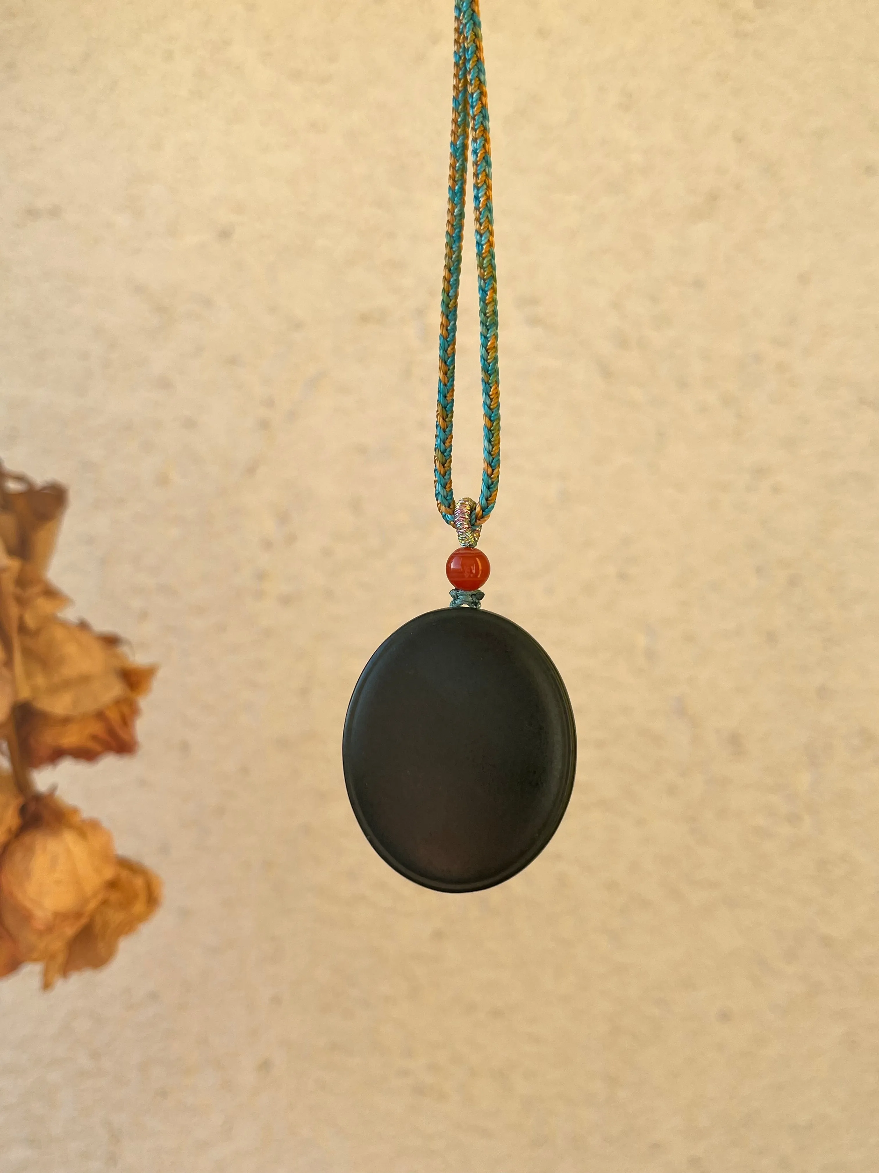 Carved Jade Nine-Tailed Fox Pendant, 青玉九尾狐