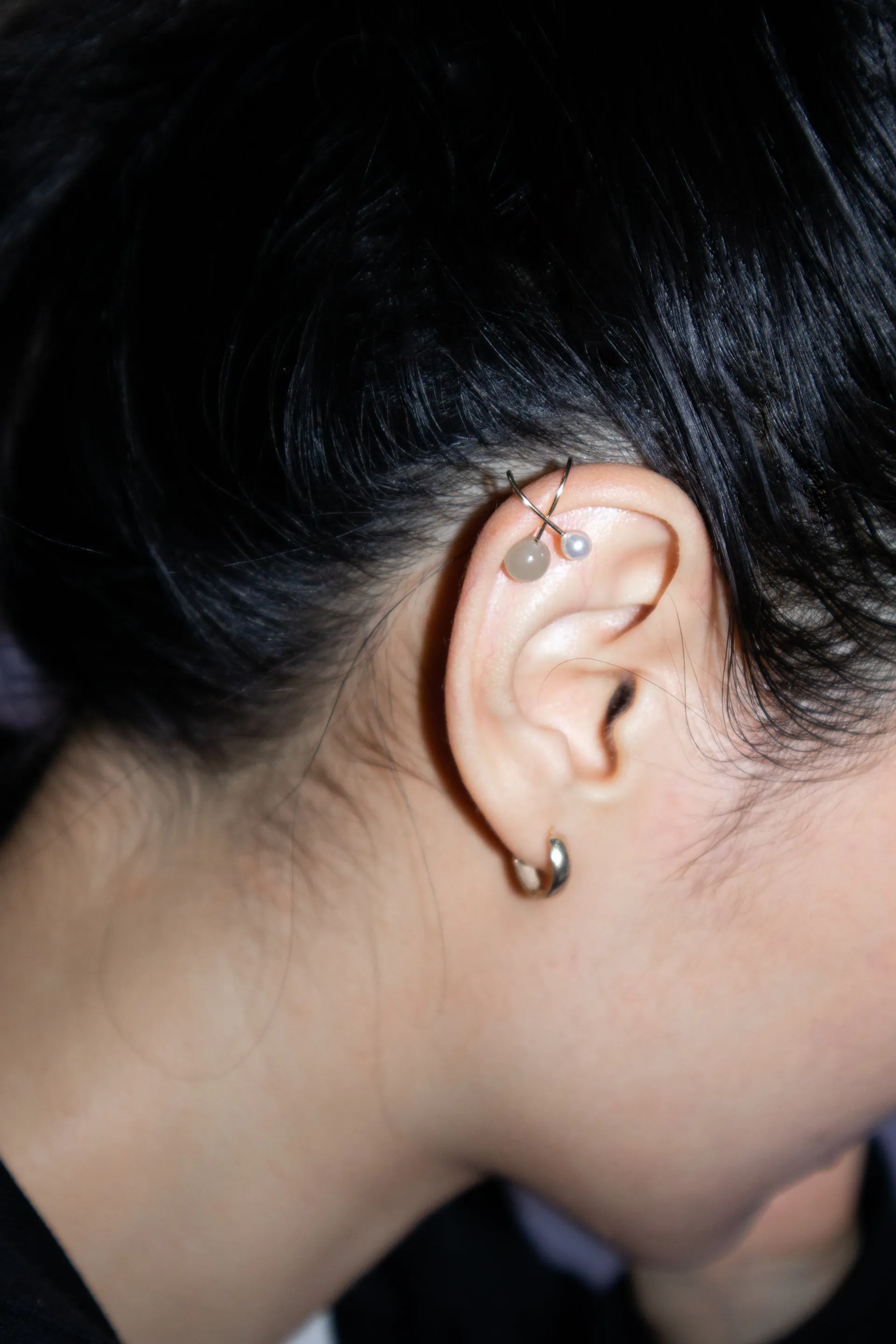 Colette — Jade and Pearl Ear Cuffs