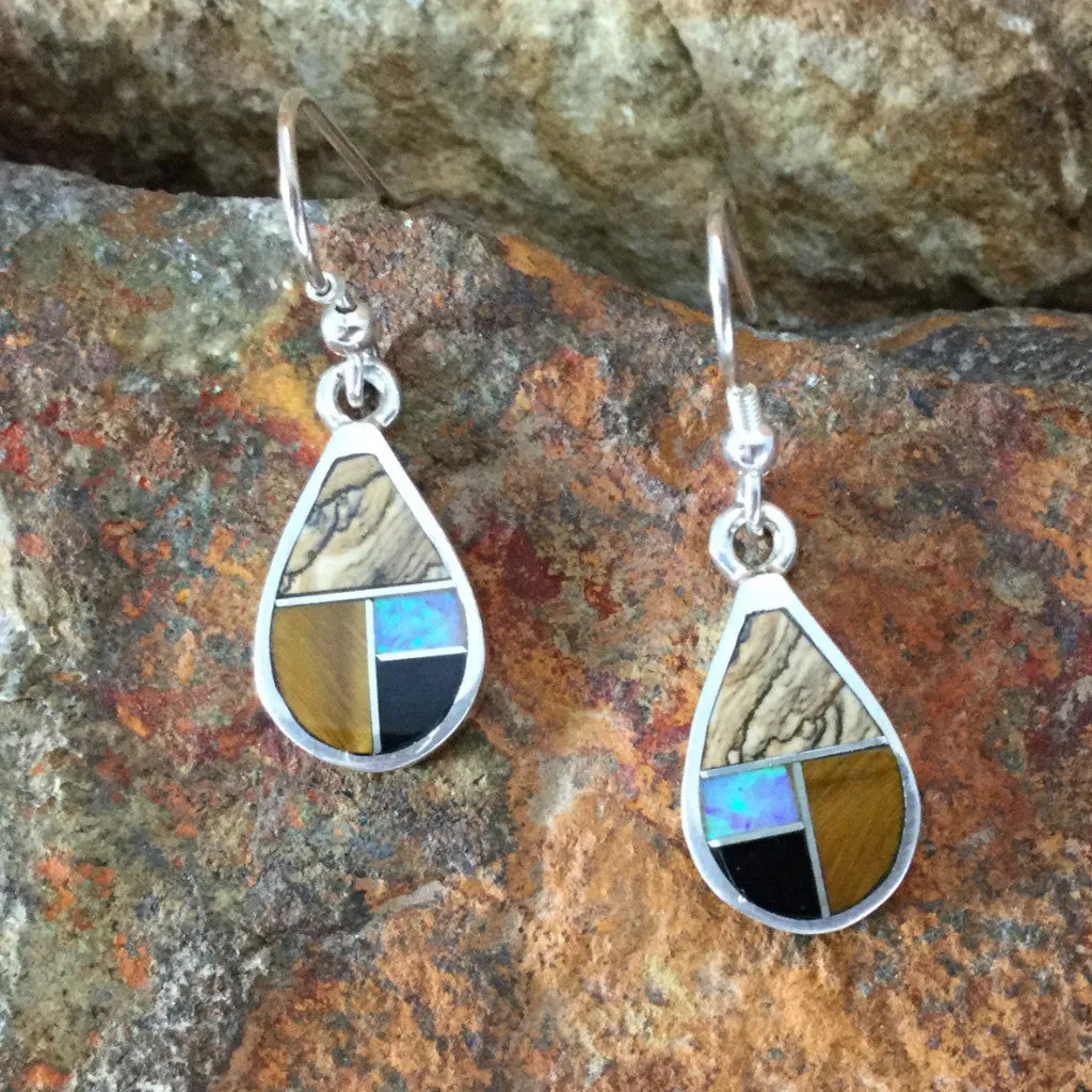 David Rosales Native Lite Inlaid Sterling Silver Earrings