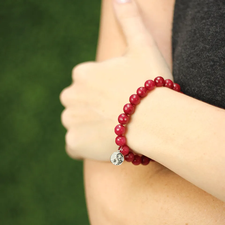 Diamond Yin Yang Beaded Bracelet