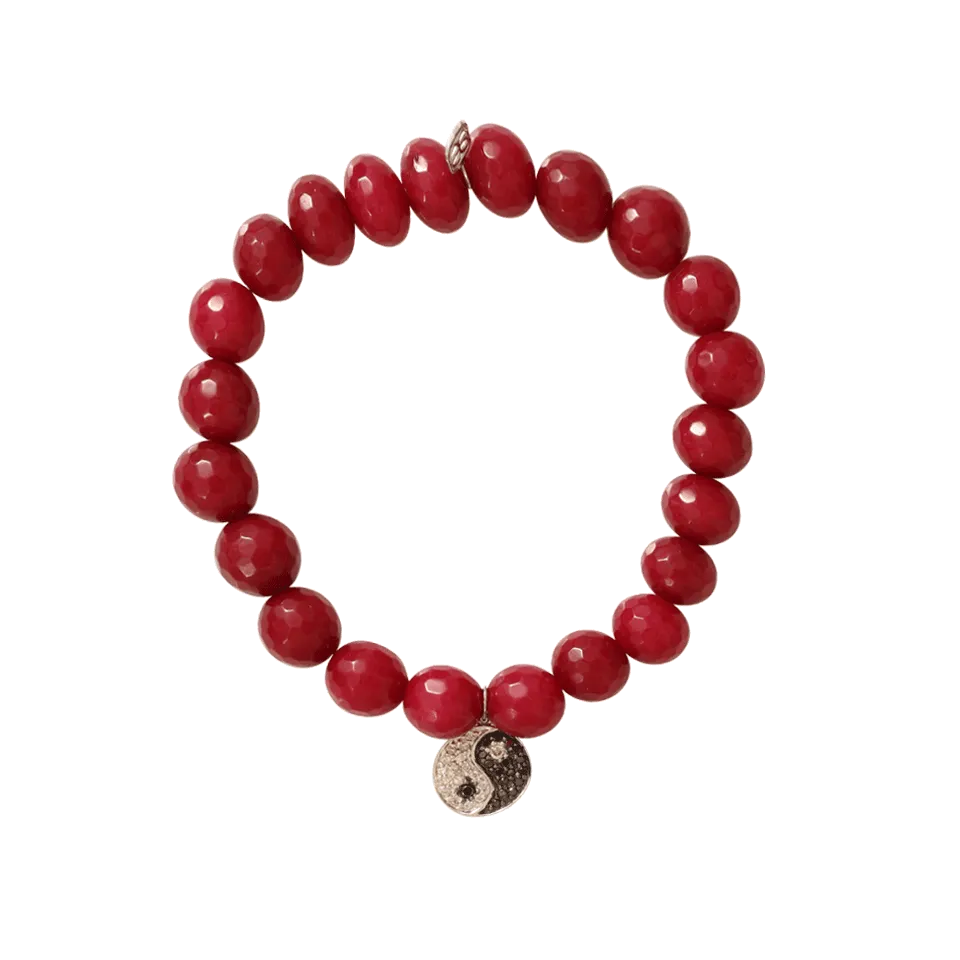 Diamond Yin Yang Beaded Bracelet