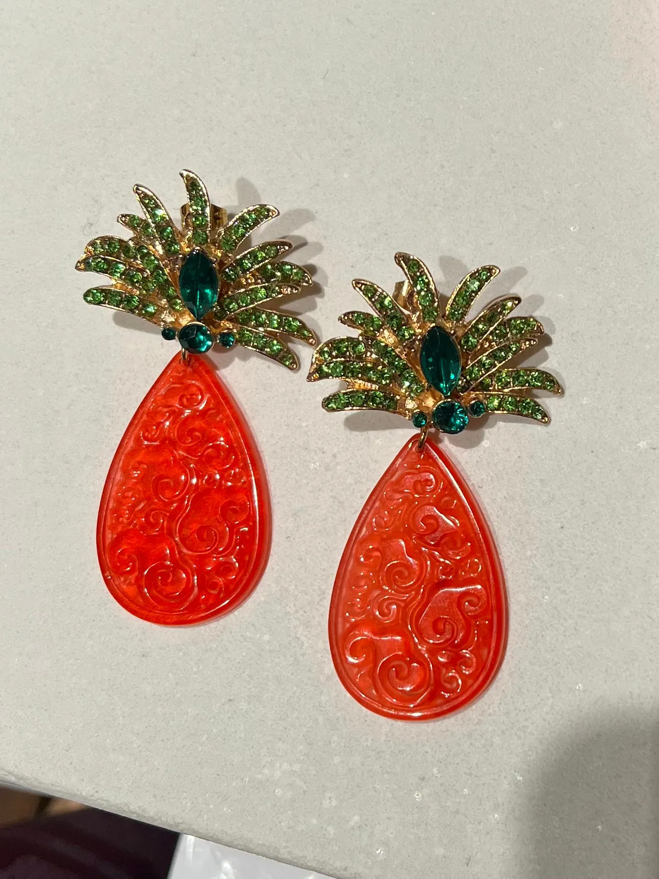 EARRINGS "DONNA SOL" RED/GREEN