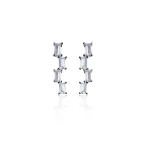 Emerald Cut Light Beam Earrings