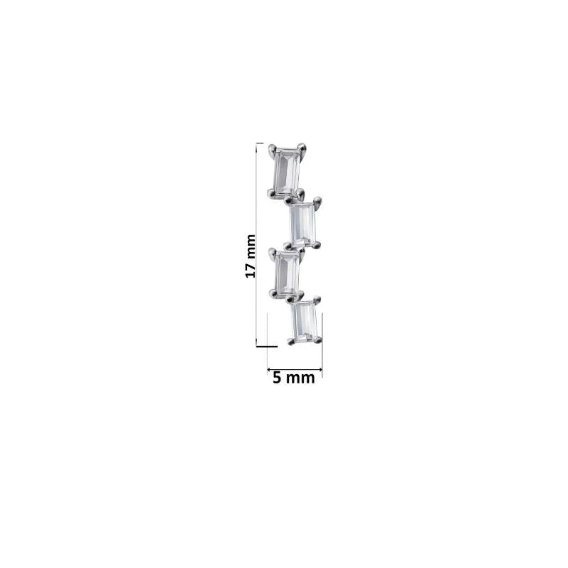 Emerald Cut Light Beam Earrings