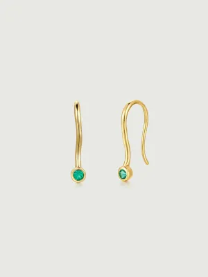 Emerald Solitaire Stud Earrings