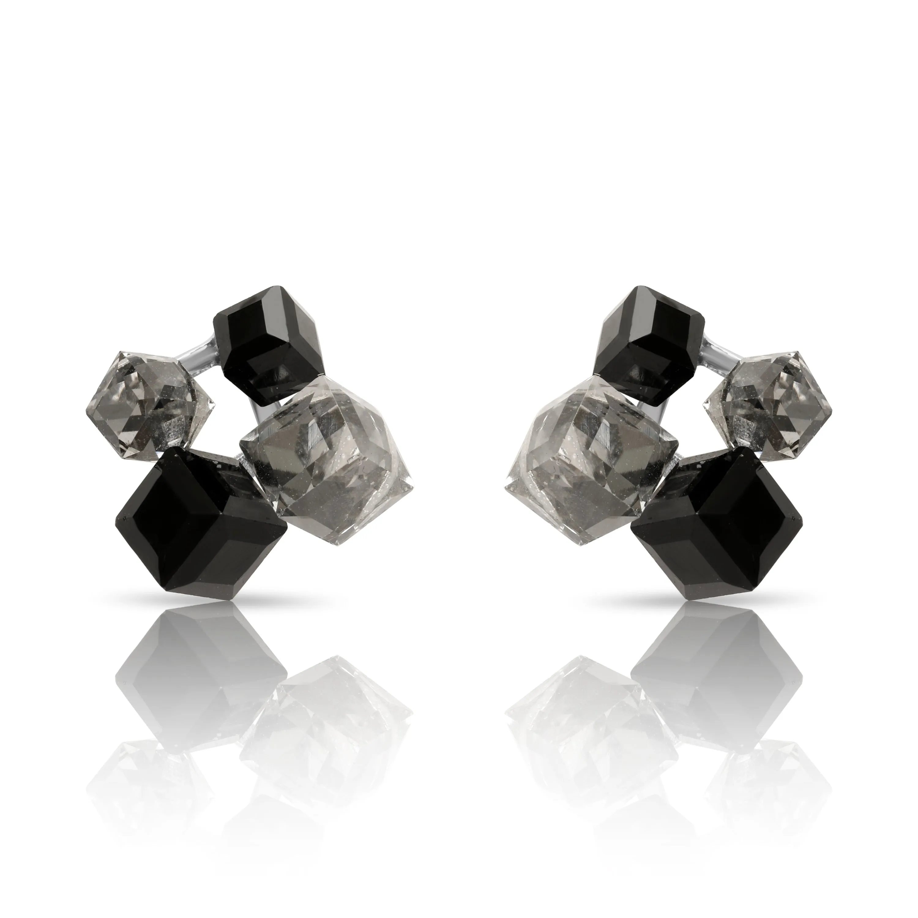Emerald Stone Black Earrings