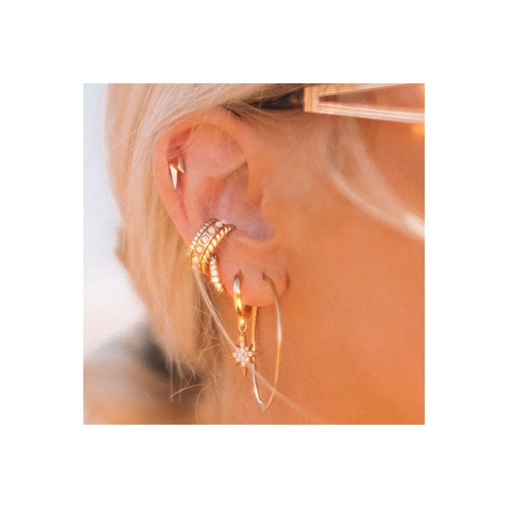 Flat Hoop Earrings - Gold - SPESGS122