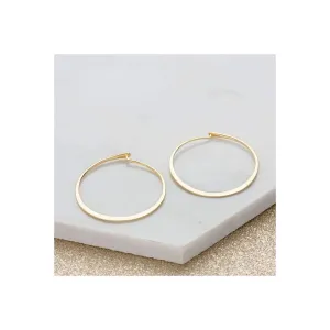 Flat Hoop Earrings - Gold - SPESGS122