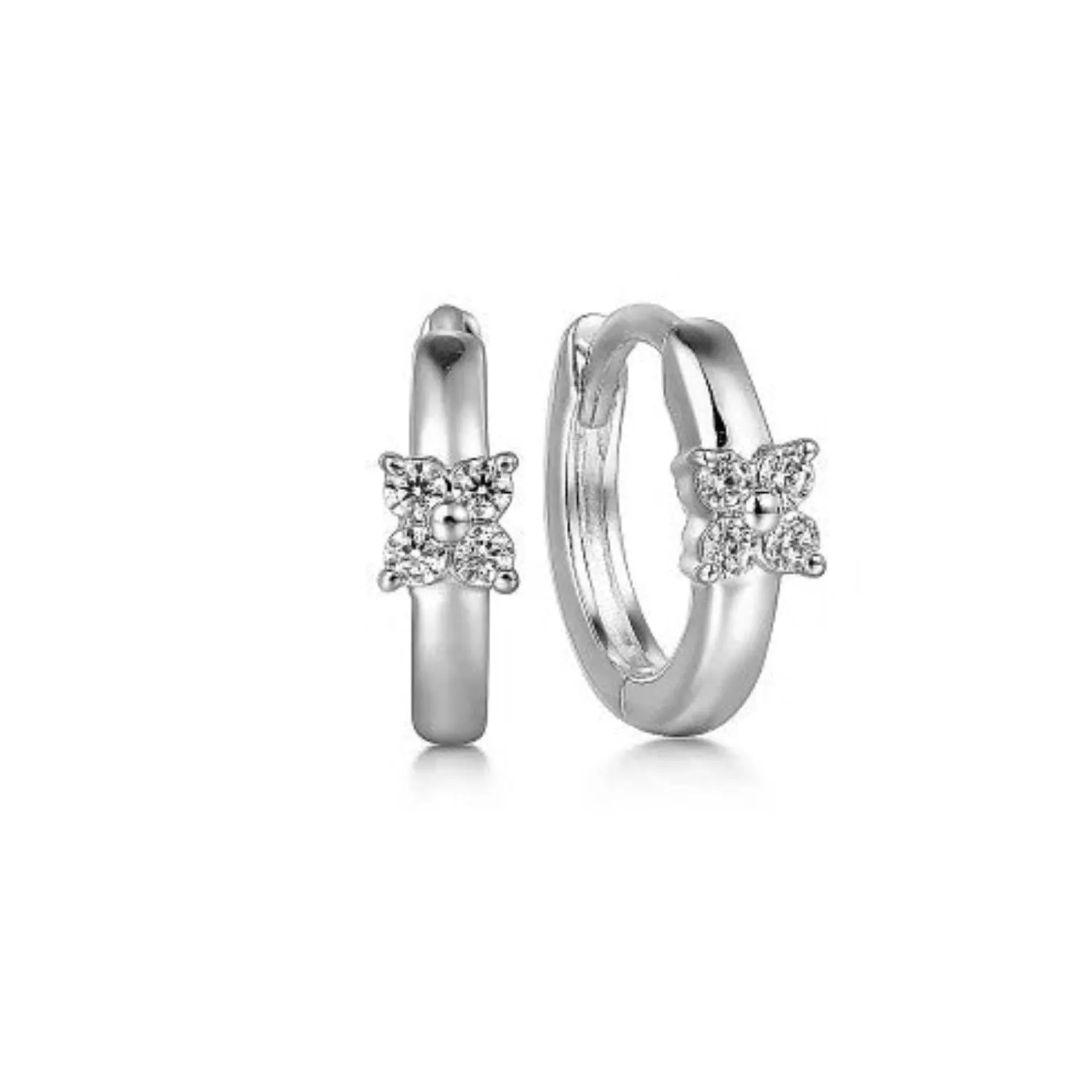 Gabriel & Co. 10MM Diamond Cluster Huggie Earrings