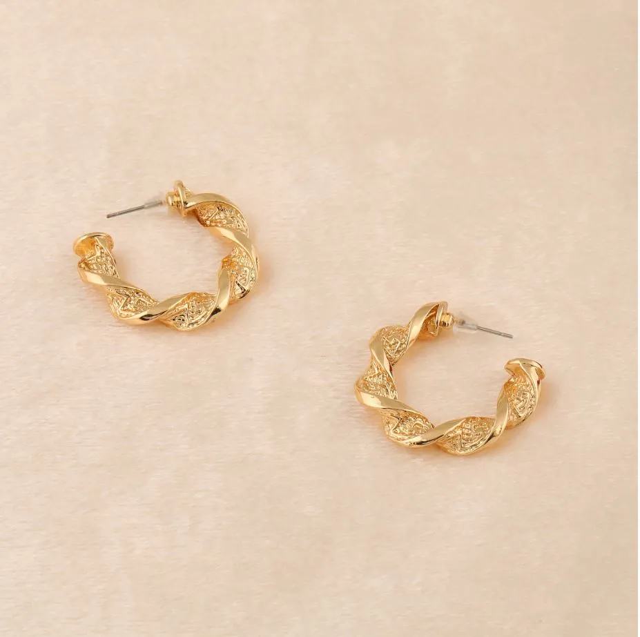 Gold Plated Hand Crafted Hoops Earring