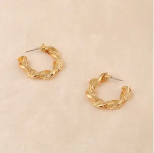 Gold Plated Hand Crafted Hoops Earring