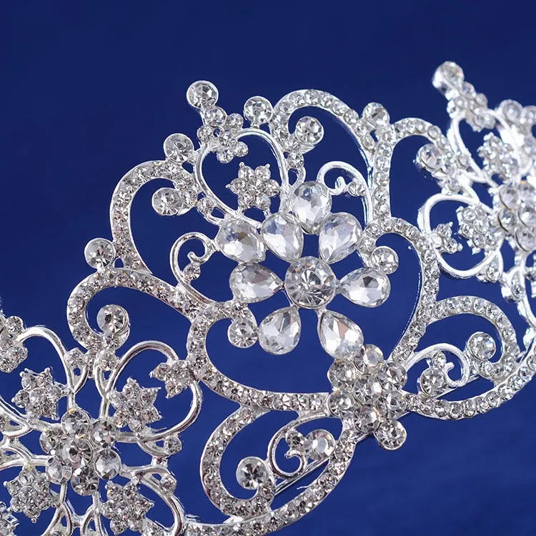Illusion Crystal Rhinestone Royal Princess Bride or Quinceañera Tiara-Crown
