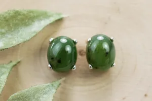 Jade Earrings; Natural Untreated Wyoming Nephrite Jade; 6.400cts
