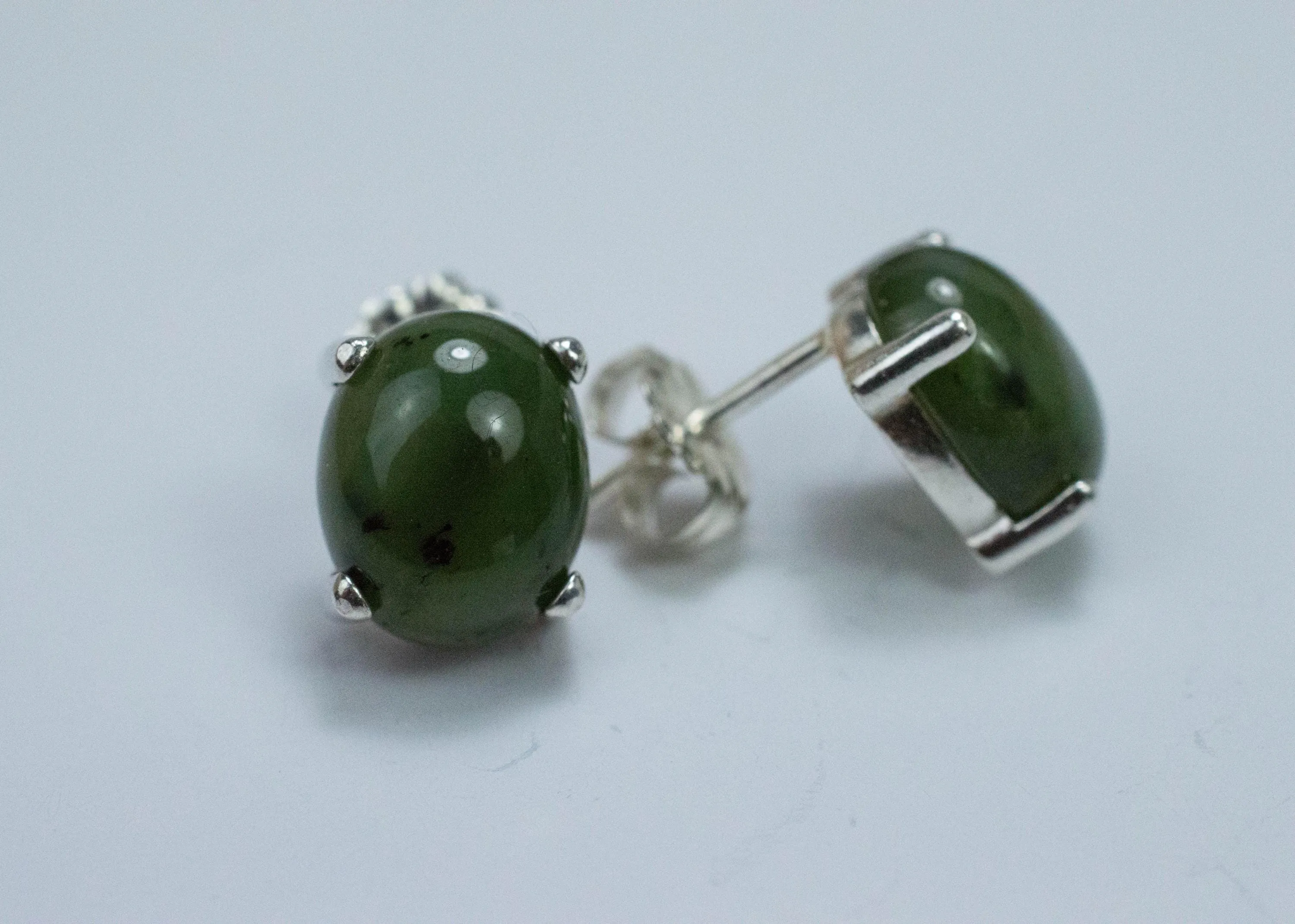 Jade Earrings; Natural Untreated Wyoming Nephrite Jade; 6.400cts