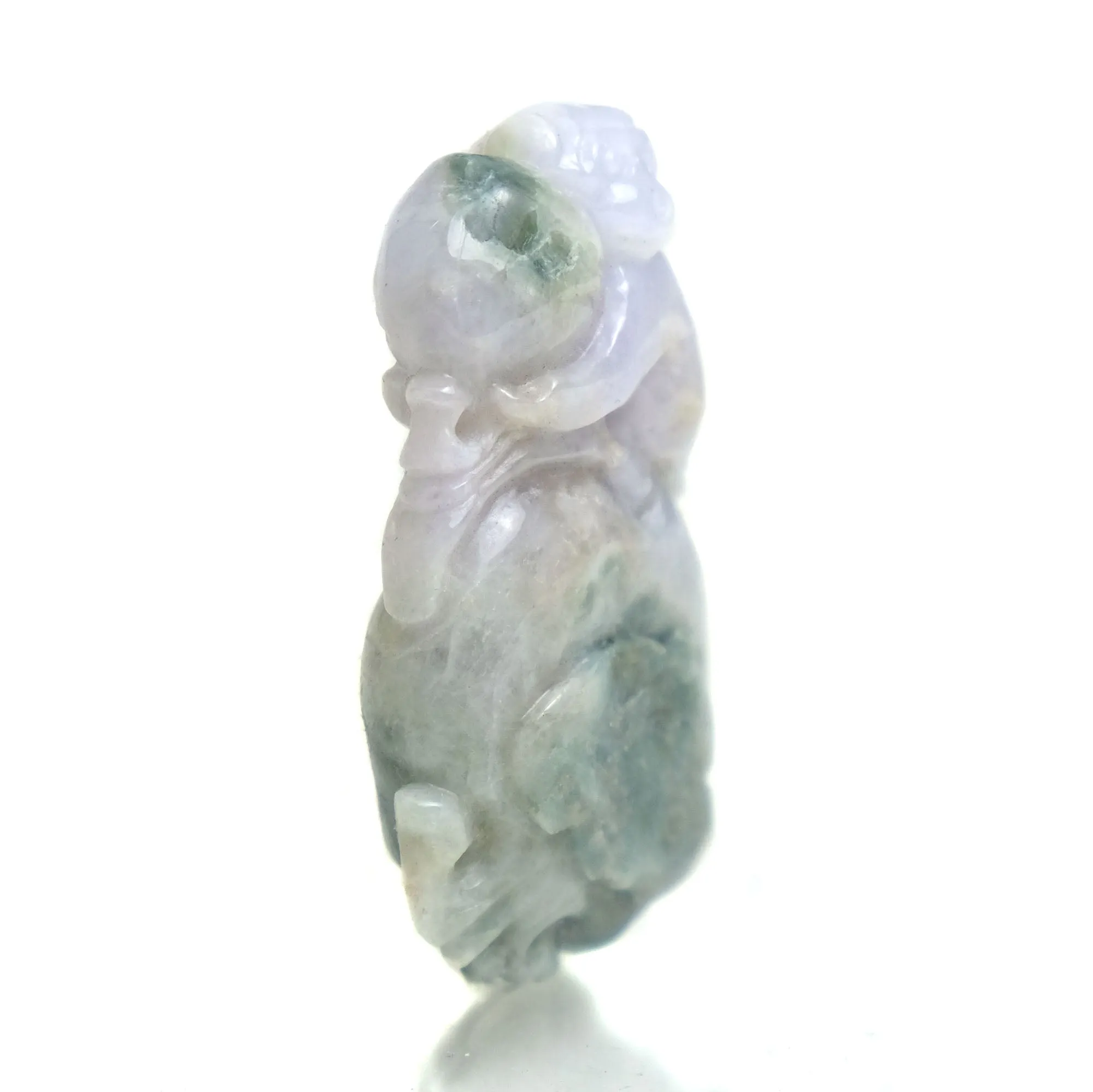 Jade Good Natured Monkey Holding the Peach of Longevity Nephrite Pendant