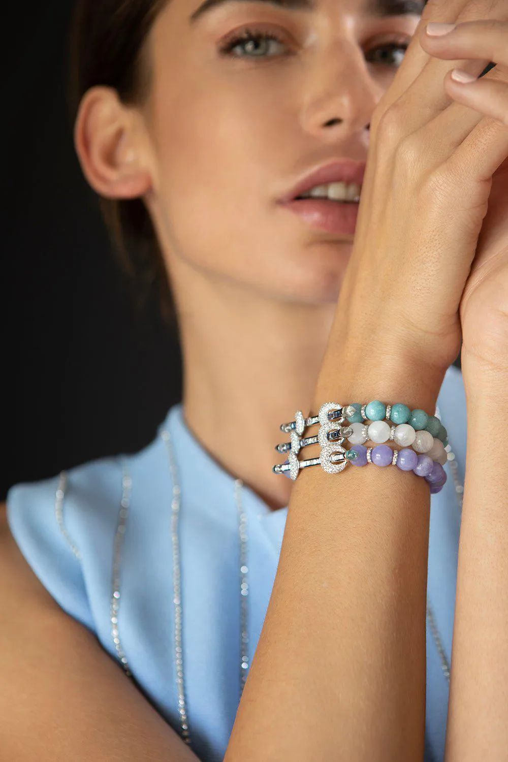 Lavender Jade Diamond Bracelet