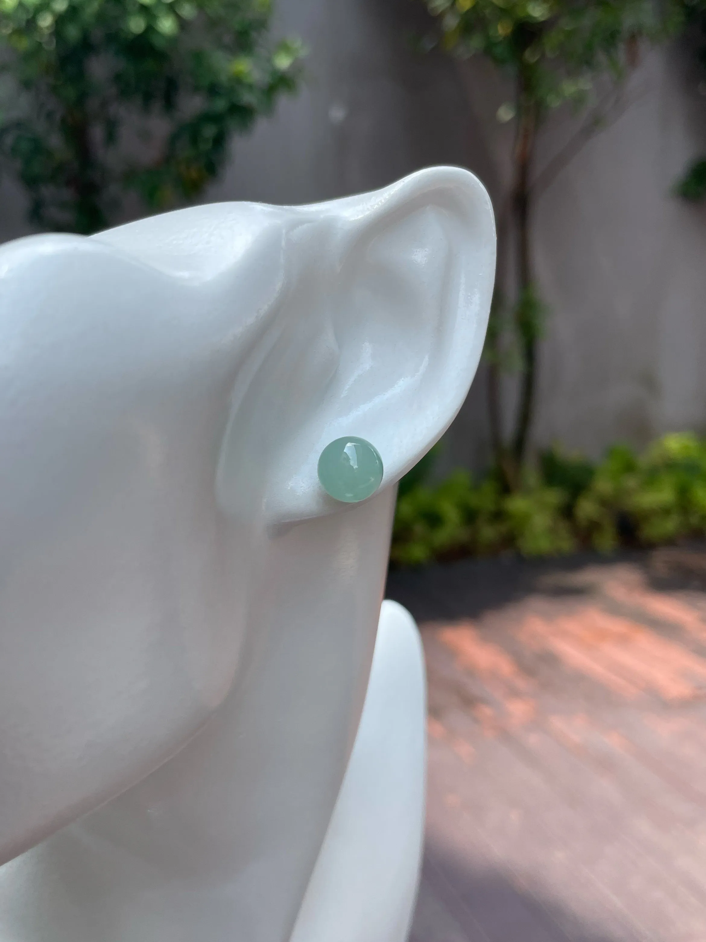 Light Green Jade Ball Earrings (NJE106)