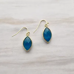 Marquis Teal Jade Single Drop Earrings