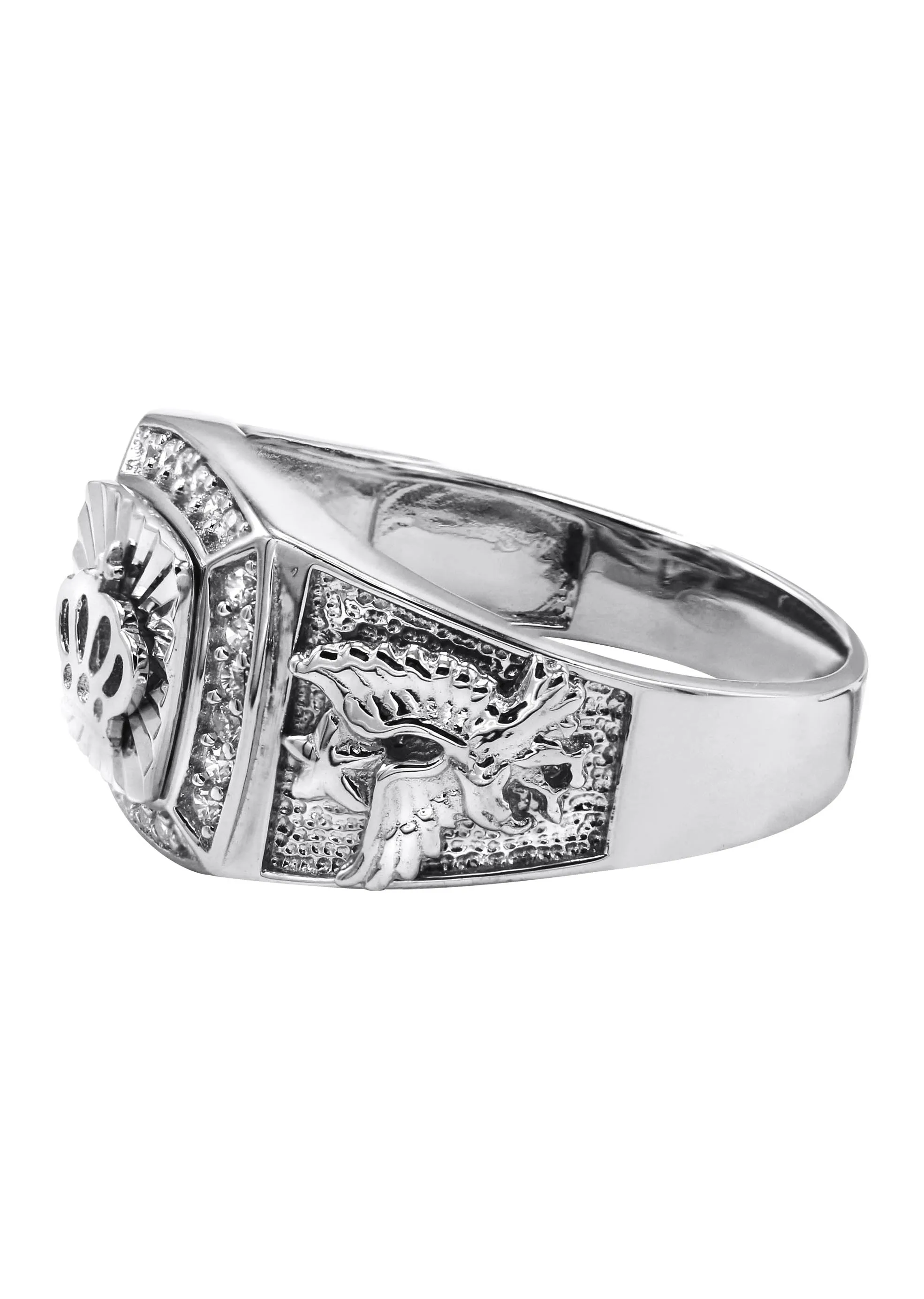 Mens Silver Crown Signet Ring | Appx 6.2 Grams