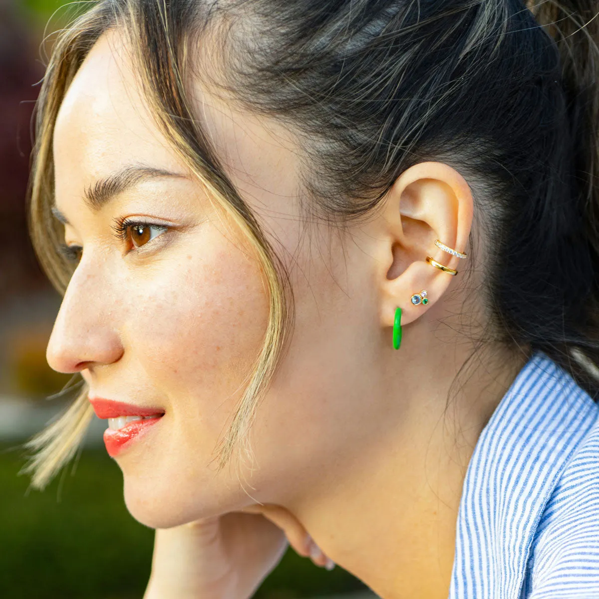 Modernist Bezel Crystal Stud Earrings