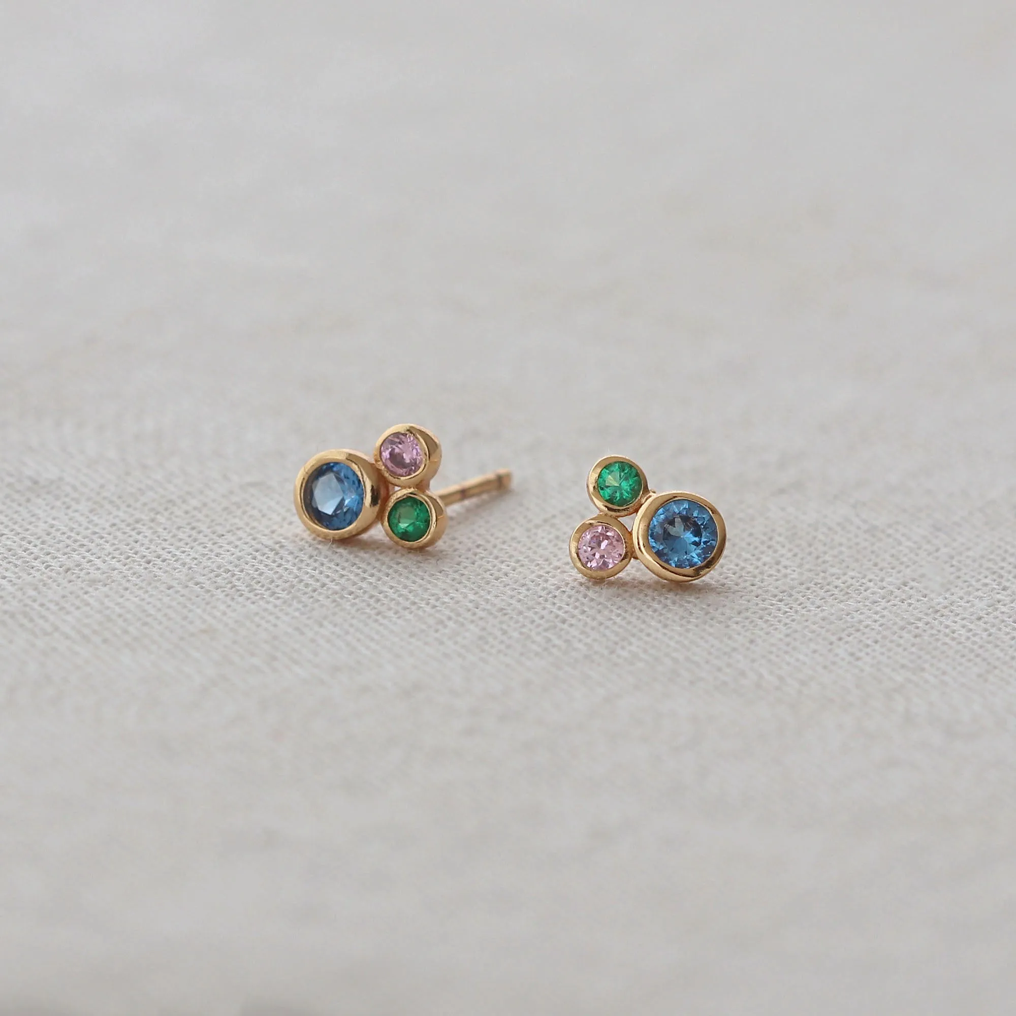 Modernist Bezel Crystal Stud Earrings