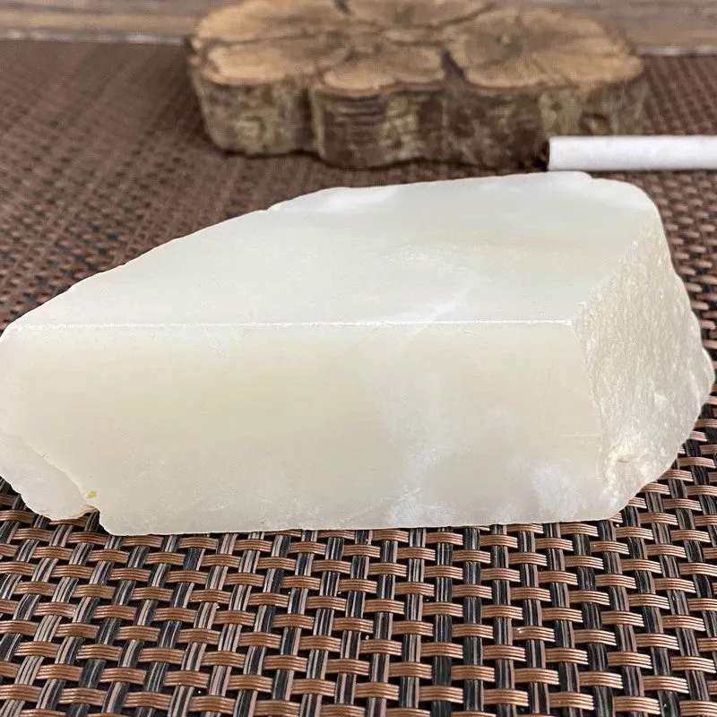 Natural Kunlun Jade Rough Nephrite Raw (408g,12.6X5.0X3.9cm)