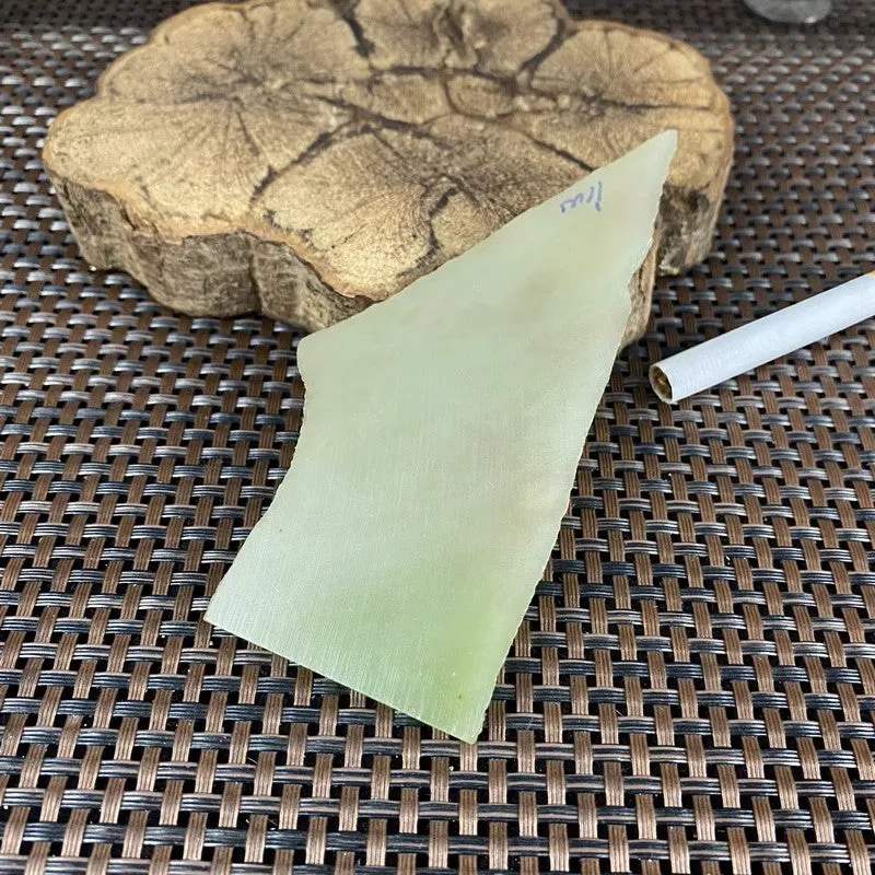 Natural Kunlun Jade Rough Nephrite Raw (42g,11.3X4.4X0.35cm)