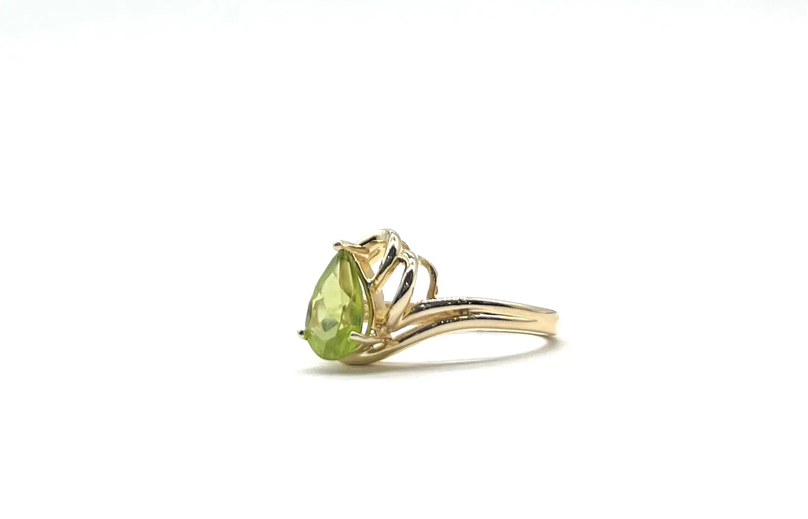 Peridot and Diamond Bypass Ring