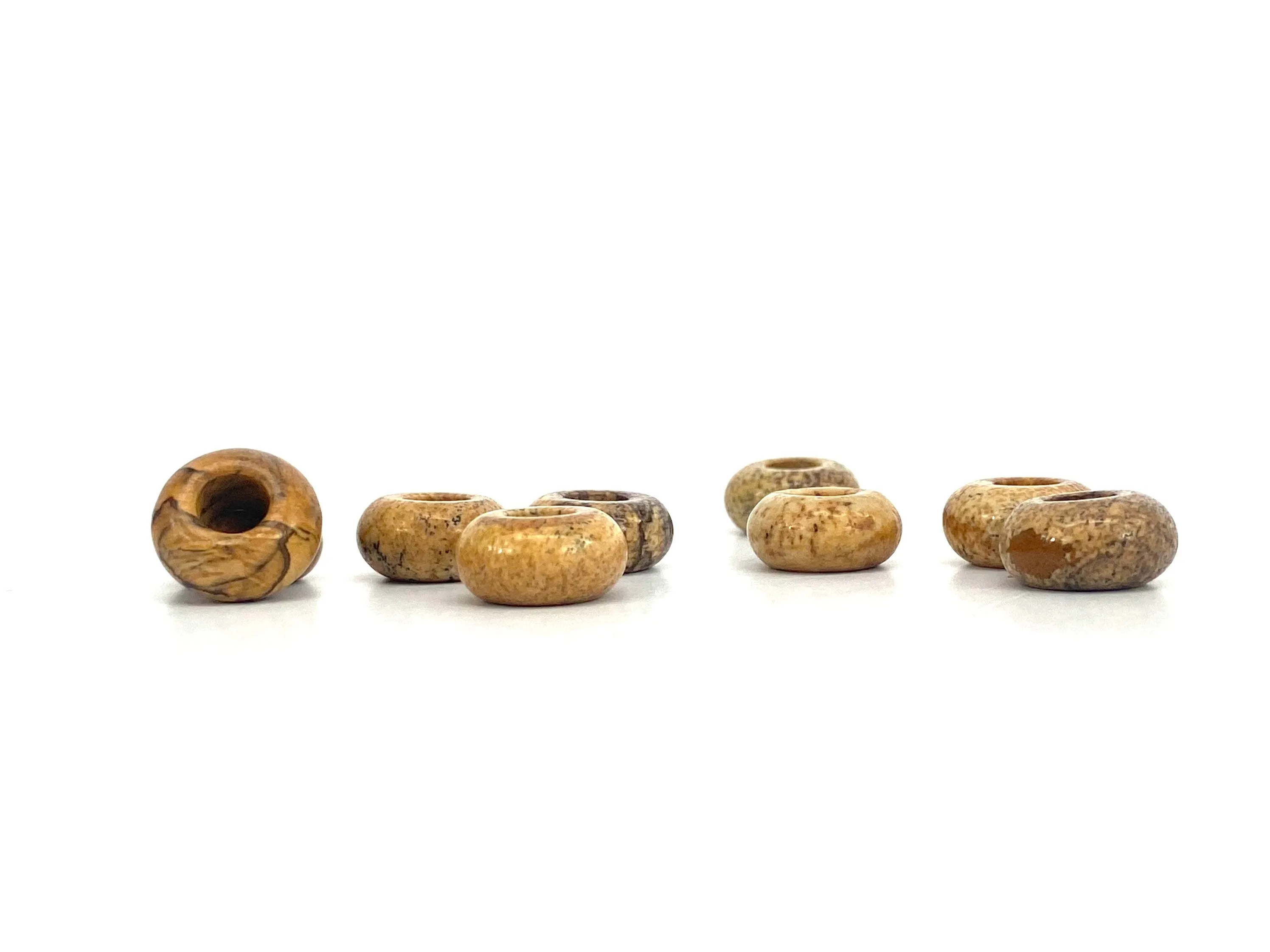 Picture Stone Donut Beads, Sku#BG58