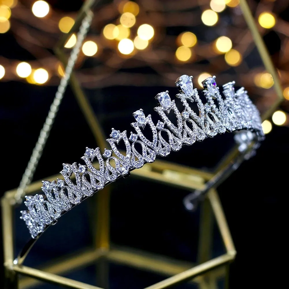 "Karyssa" - Silver Cubic Zirconia Bridal Tiara