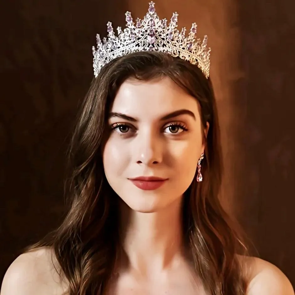 "Rosamund" - Purple Baroque Bridal Tiara
