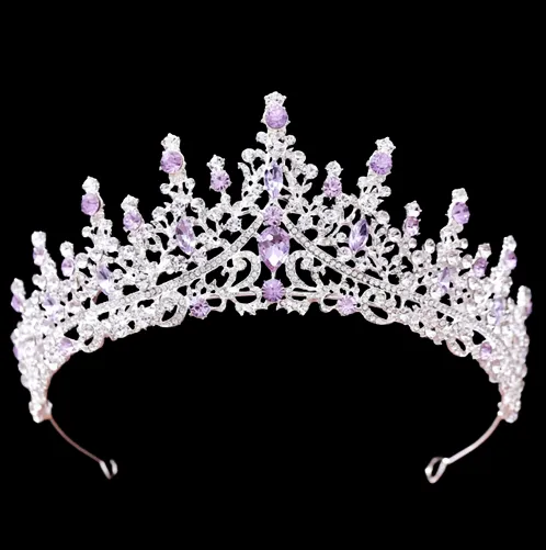 "Rosamund" - Purple Baroque Bridal Tiara