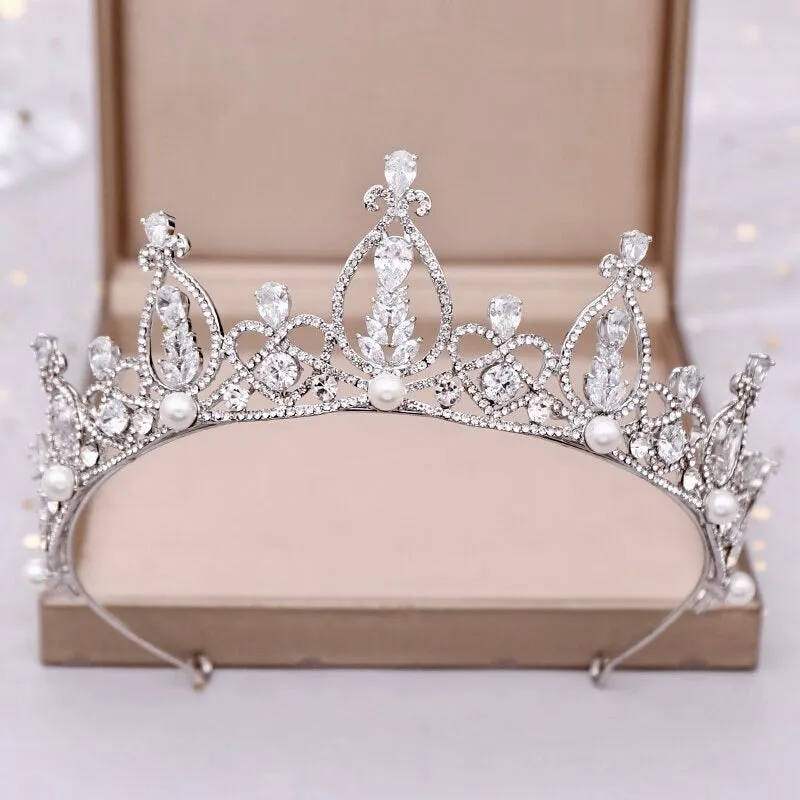 "Wren" - Wedding Pearl and Rhinestone Tiara