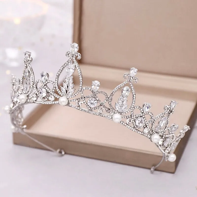 "Wren" - Wedding Pearl and Rhinestone Tiara