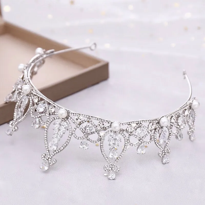 "Wren" - Wedding Pearl and Rhinestone Tiara