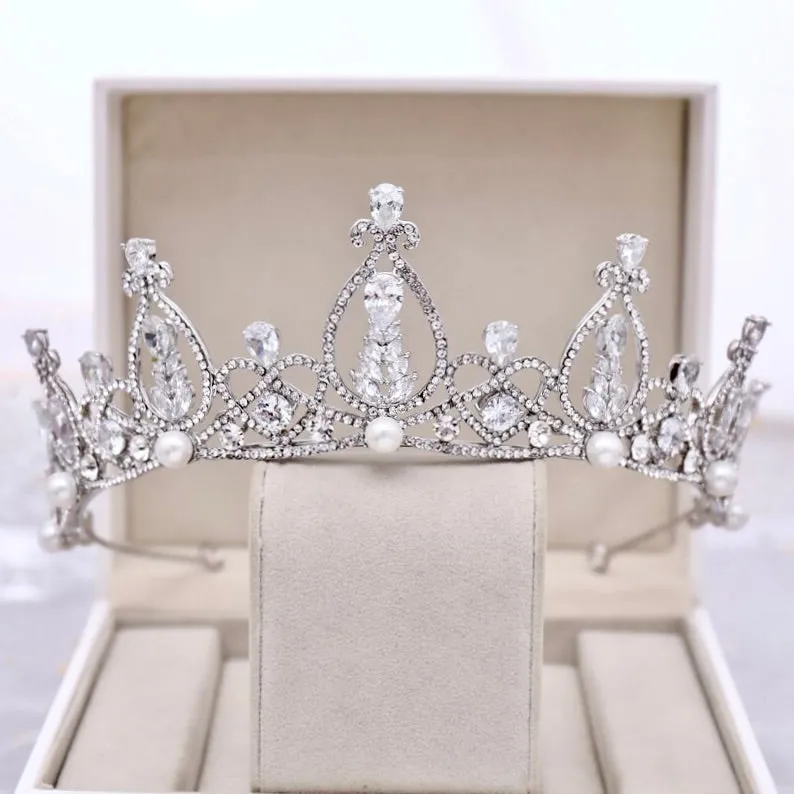 "Wren" - Wedding Pearl and Rhinestone Tiara