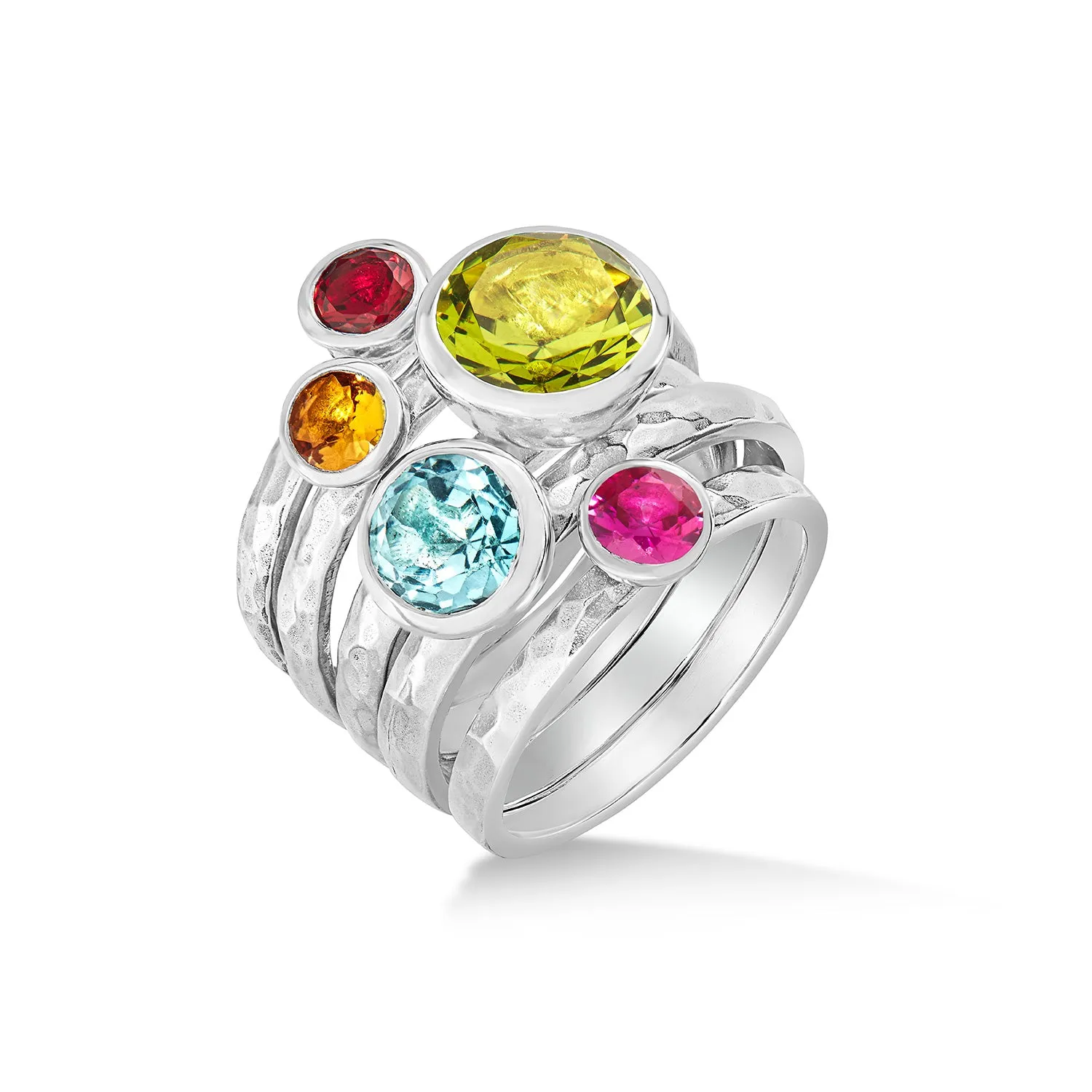Rainbow Twinkle Stacking Rings